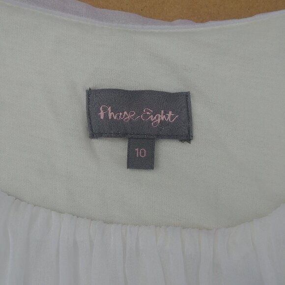 Phase Eight 100% silk soft flowy lined white sleeveless blouse tank top - Picture 5 of 12